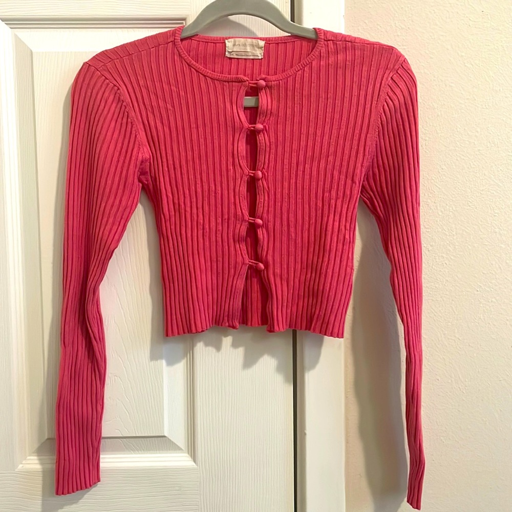 Urban Outfitters pink crop sweater